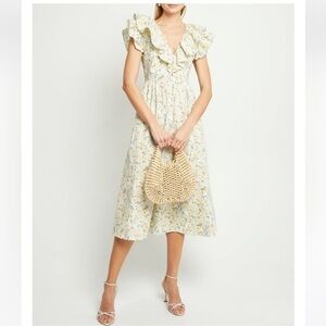OPT Kate ruffle cotton Midi Dress